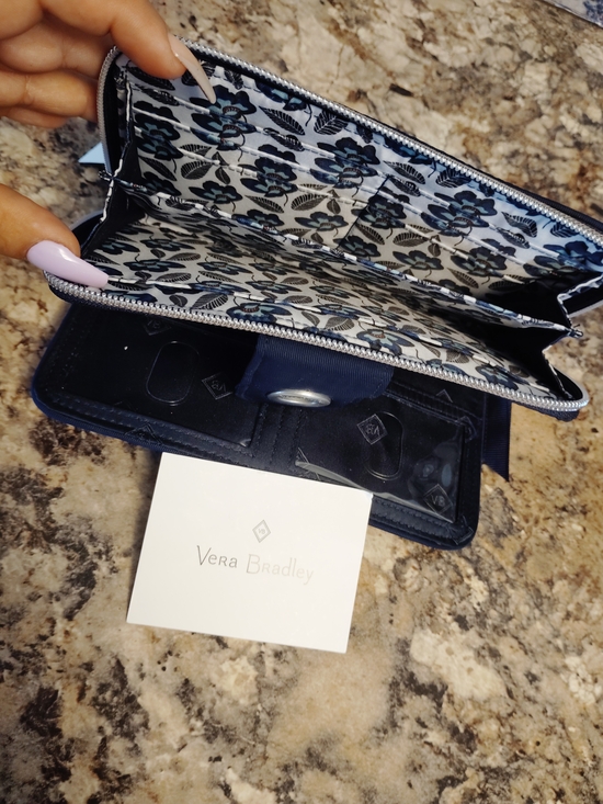 Vera Bradley Handbags - Vera Bradley Deep Navy Quilted Turn-Lock Wallet. New Gorgeous Large